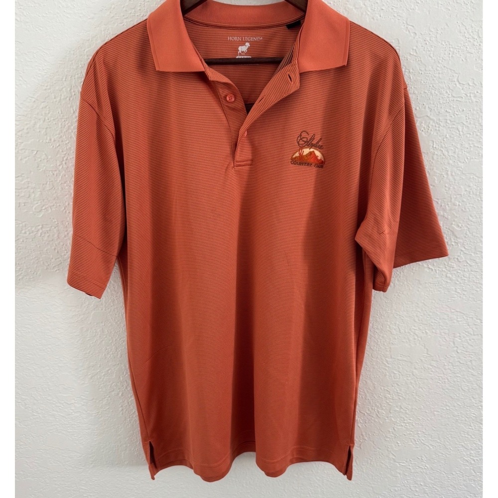 Horn Legend Golf Polo Bamboo Men's Large Performance Skyline Country Club